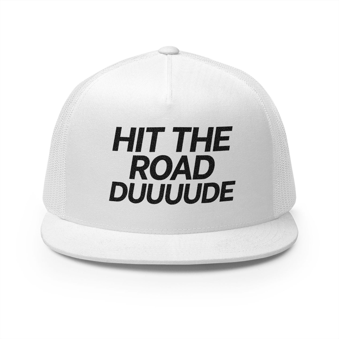 Hit The Road Dude 5 Panel Trucker Cap (Embroidery)
