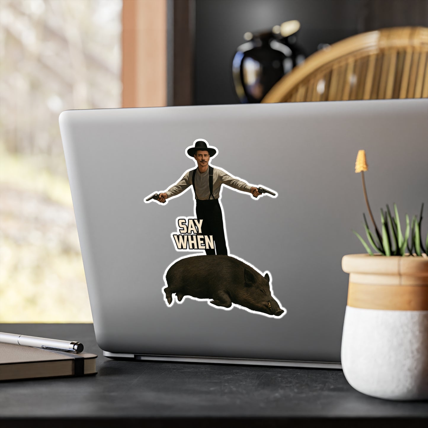Say When Doc Holiday Wild Boar Vinyl Decal