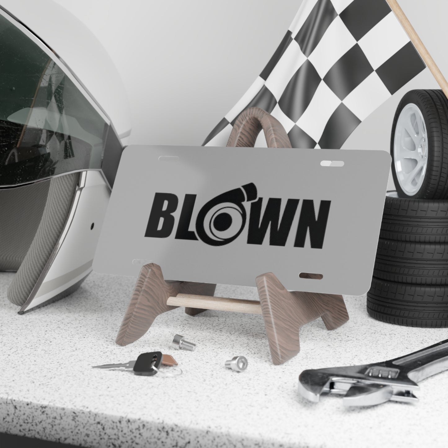 Blown Grey Vanity Plate