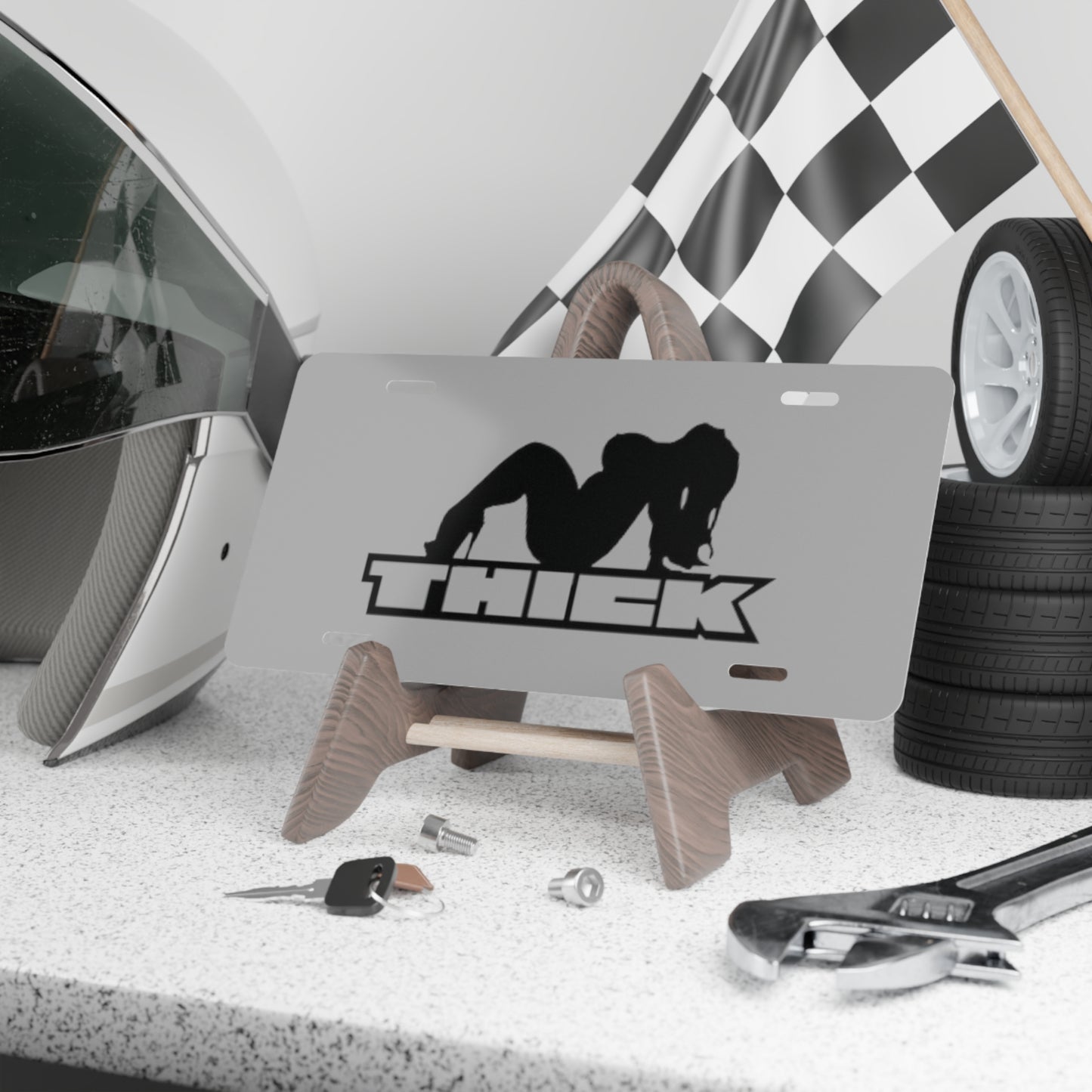 Thick Grey Vanity Plate