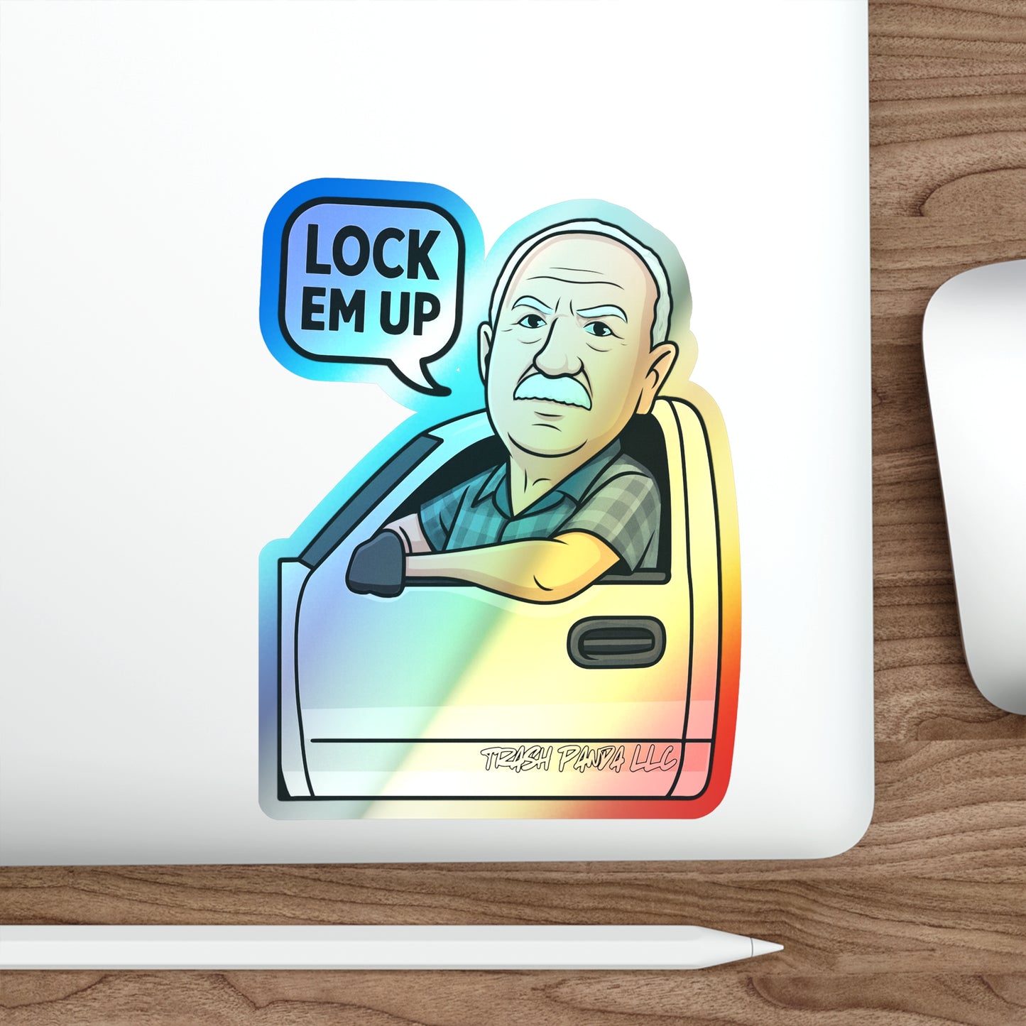 Lock Em Up Holographic Die-cut Stickers
