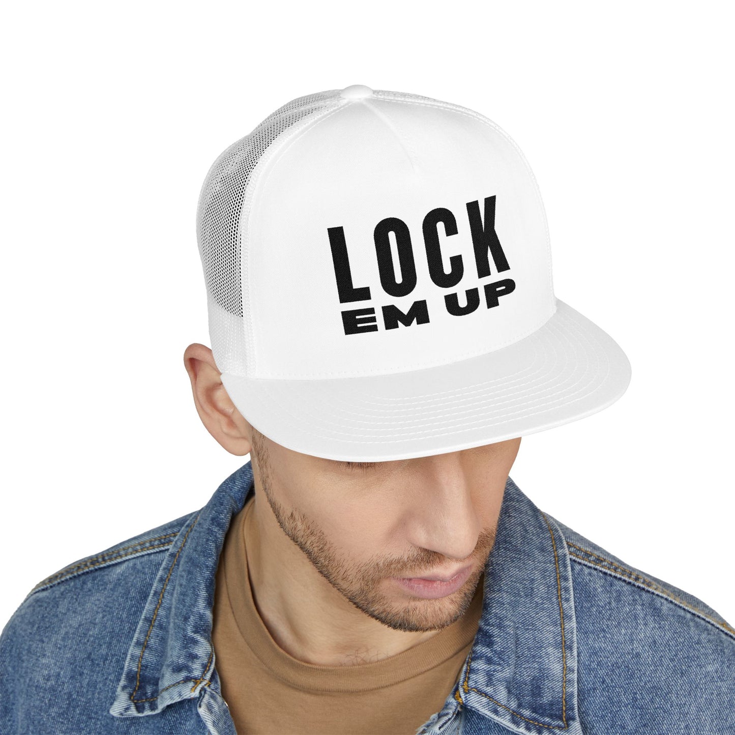 Lock Em Up 5 Panel Trucker Cap (Embroidery)