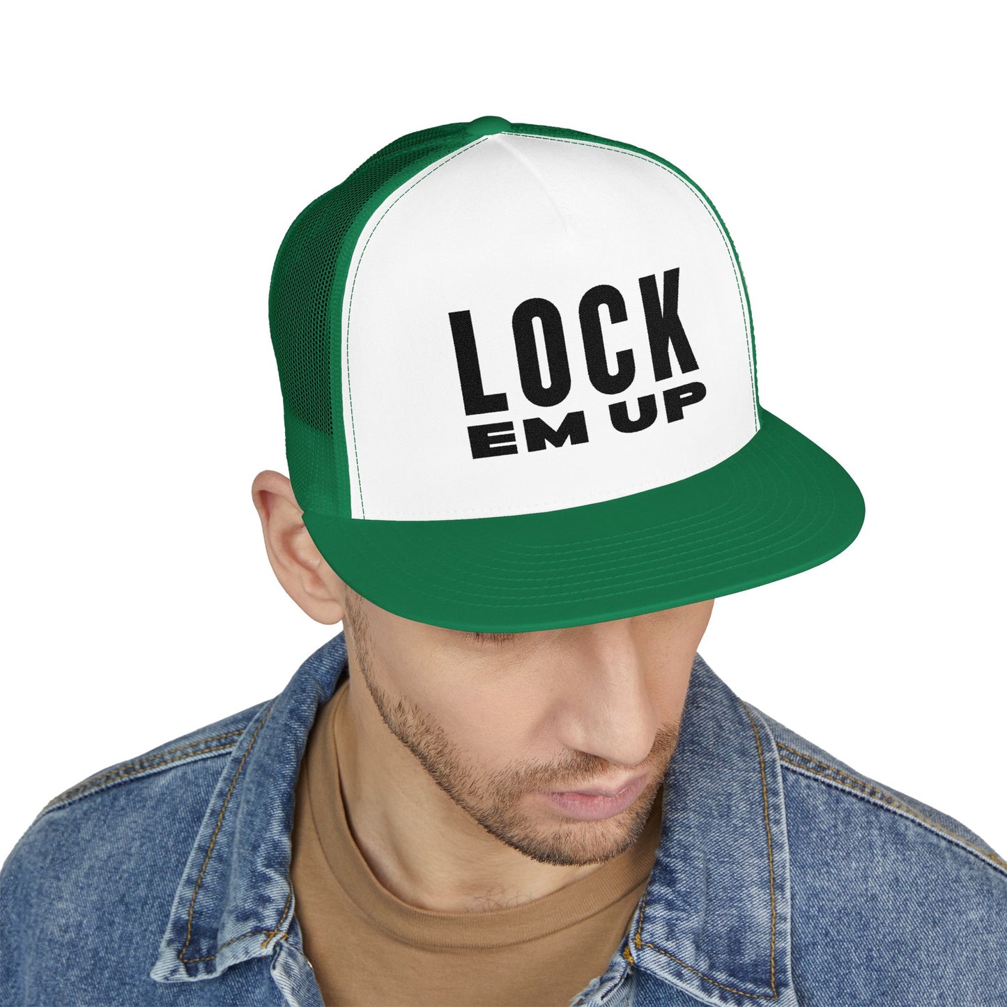 Lock Em Up 5 Panel Trucker Cap (Embroidery)
