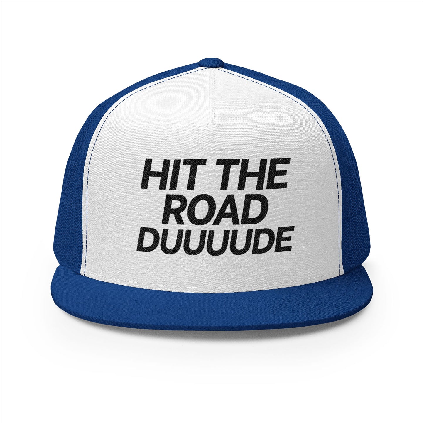 Hit The Road Dude 5 Panel Trucker Cap (Embroidery)