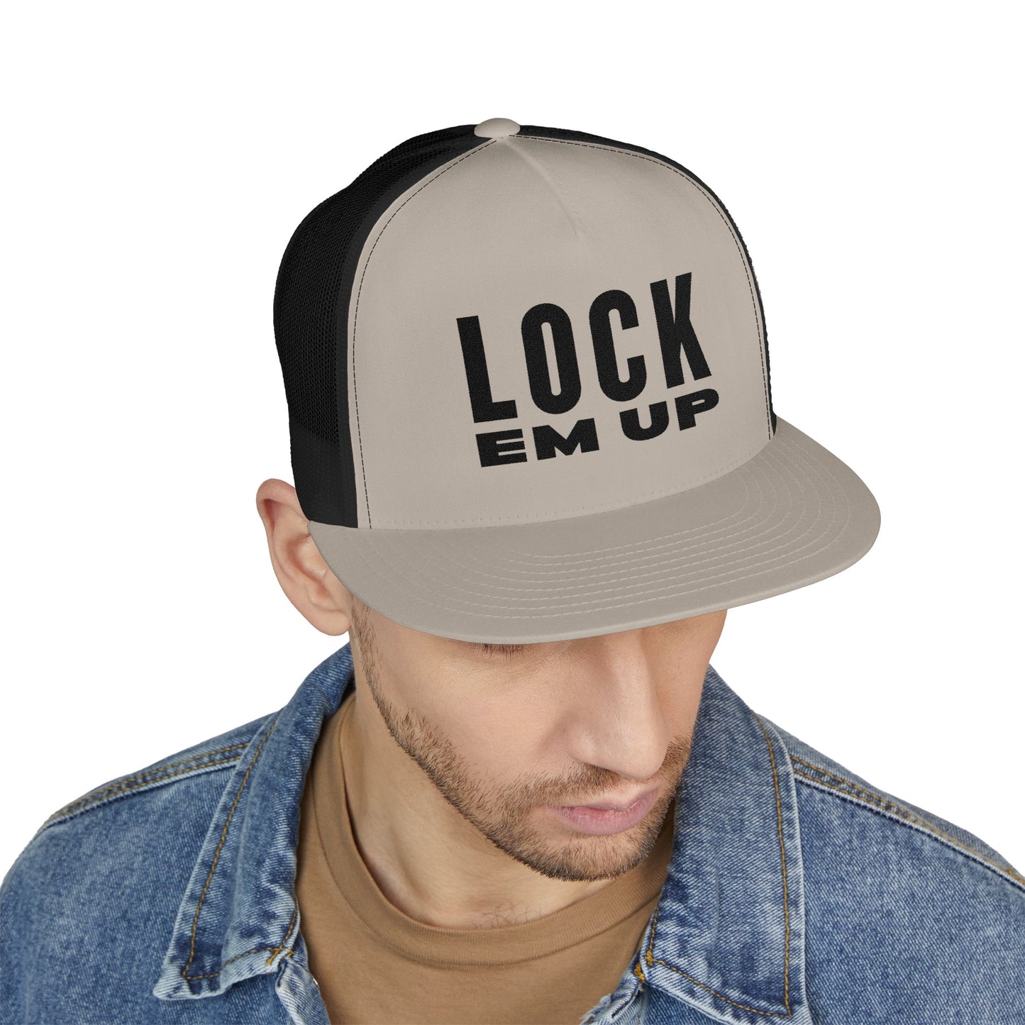 Lock Em Up 5 Panel Trucker Cap (Embroidery)