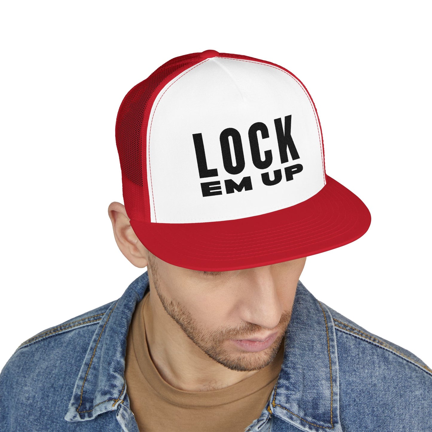 Lock Em Up 5 Panel Trucker Cap (Embroidery)