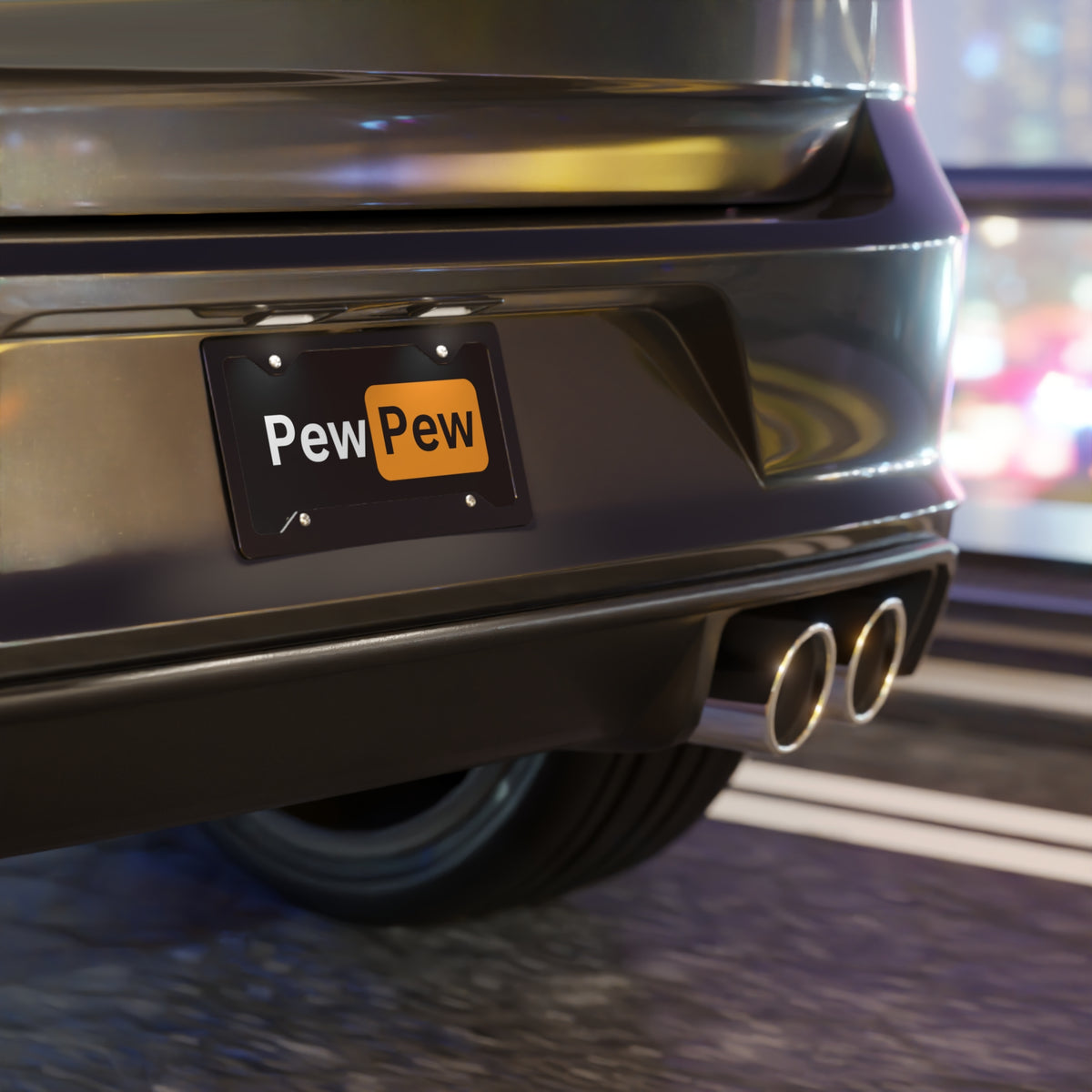 Pew Pew Hub Vanity Plate