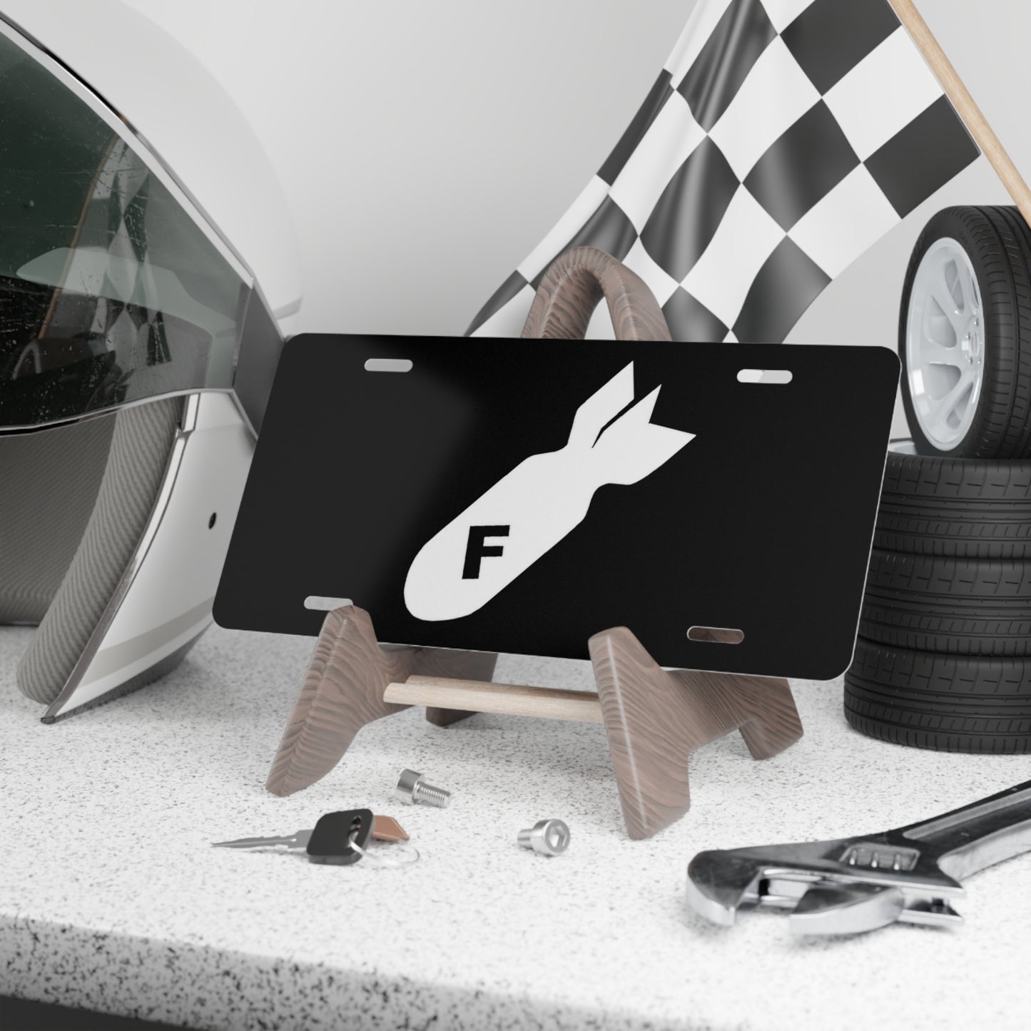 F Bomb Blk Vanity Plate