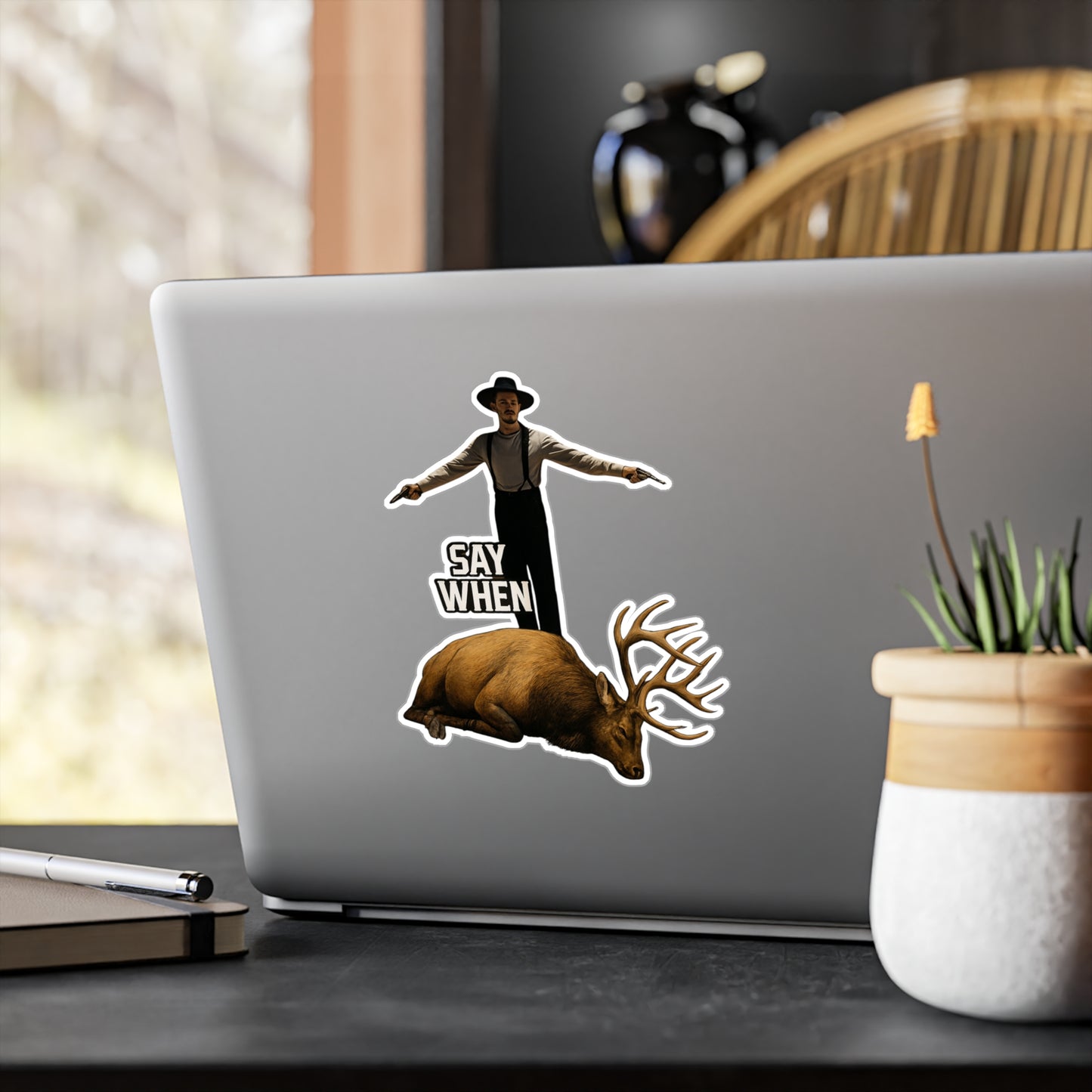Say When Doc Holiday Elk Vinyl Decal