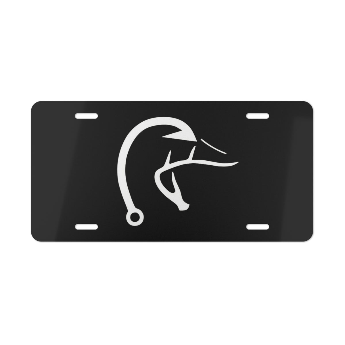 Hook and Antler Duck Head aluminum vanity plate