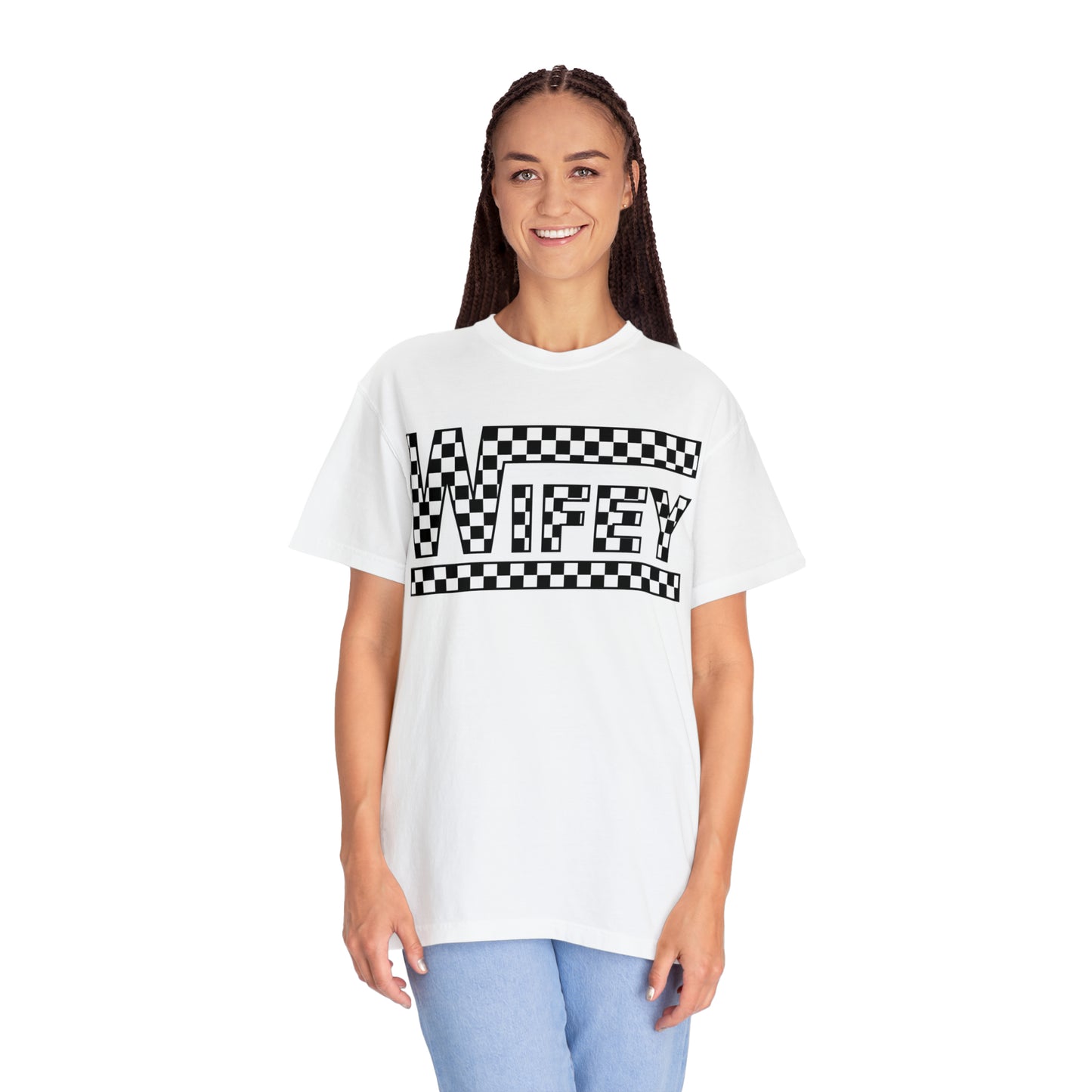 Checkered Wifey Comfort Colors Unisex Garment-Dyed T-shirt