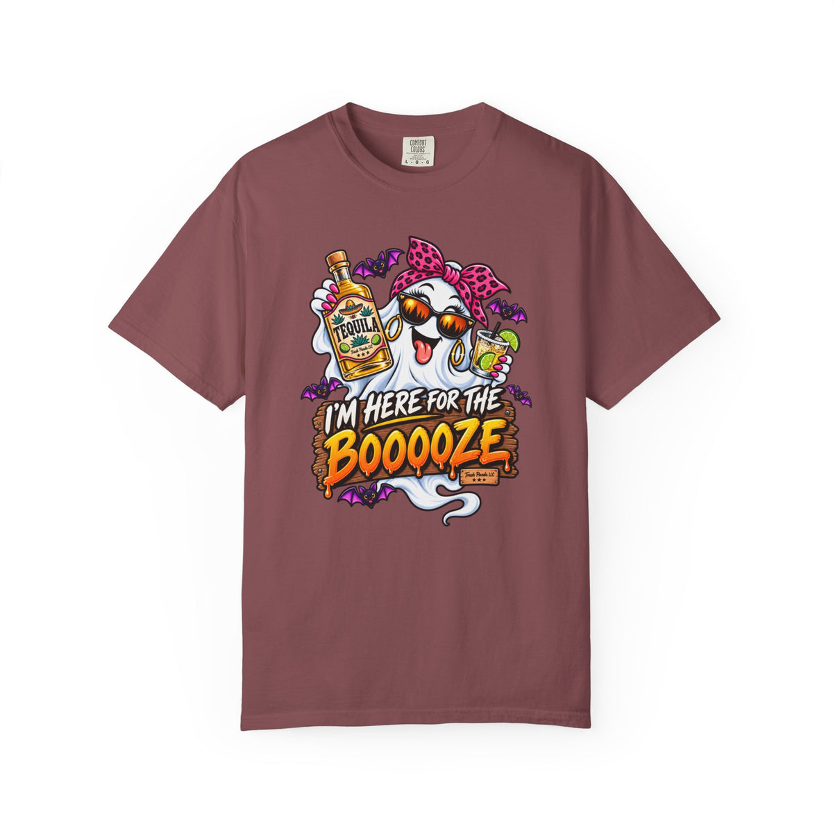 Here For The Booooze Tequila (Ladies) Comfort Colors T-shirt