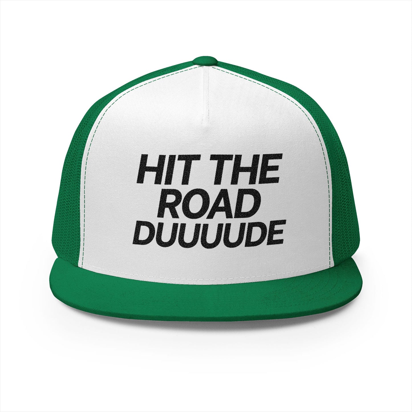 Hit The Road Dude 5 Panel Trucker Cap (Embroidery)