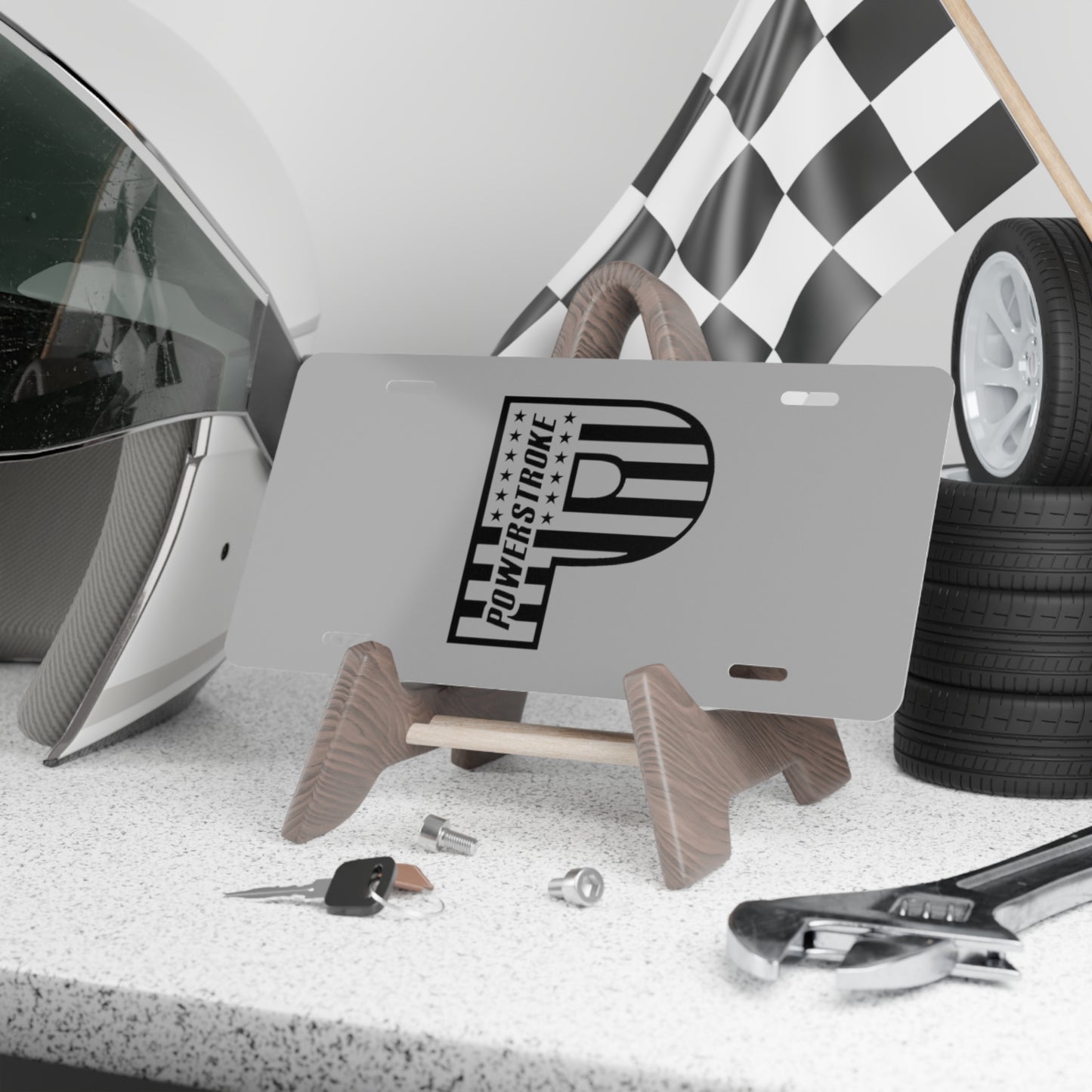 Pstroke Grey Vanity Plate