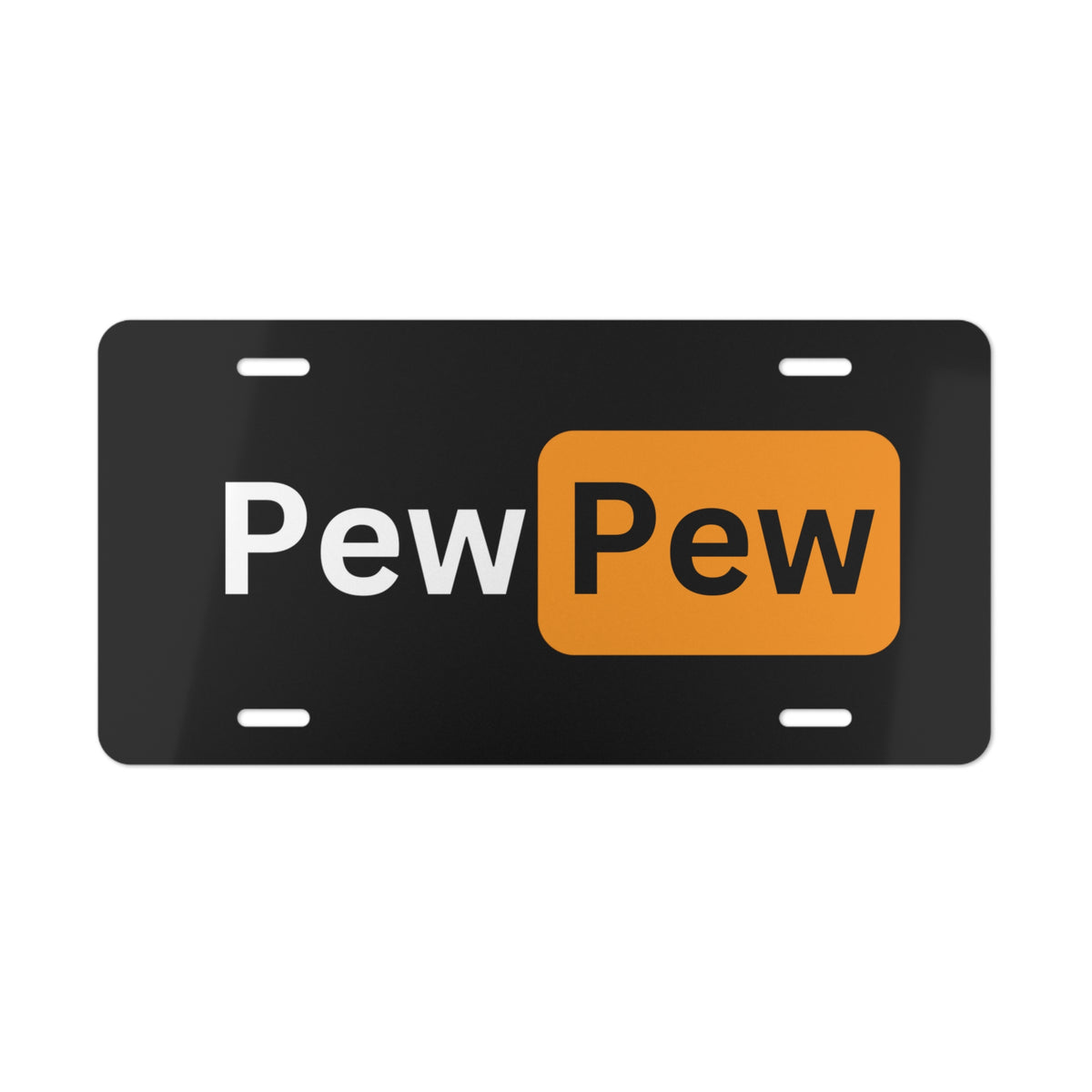 Pew Pew Hub decorative aluminum vanity plate