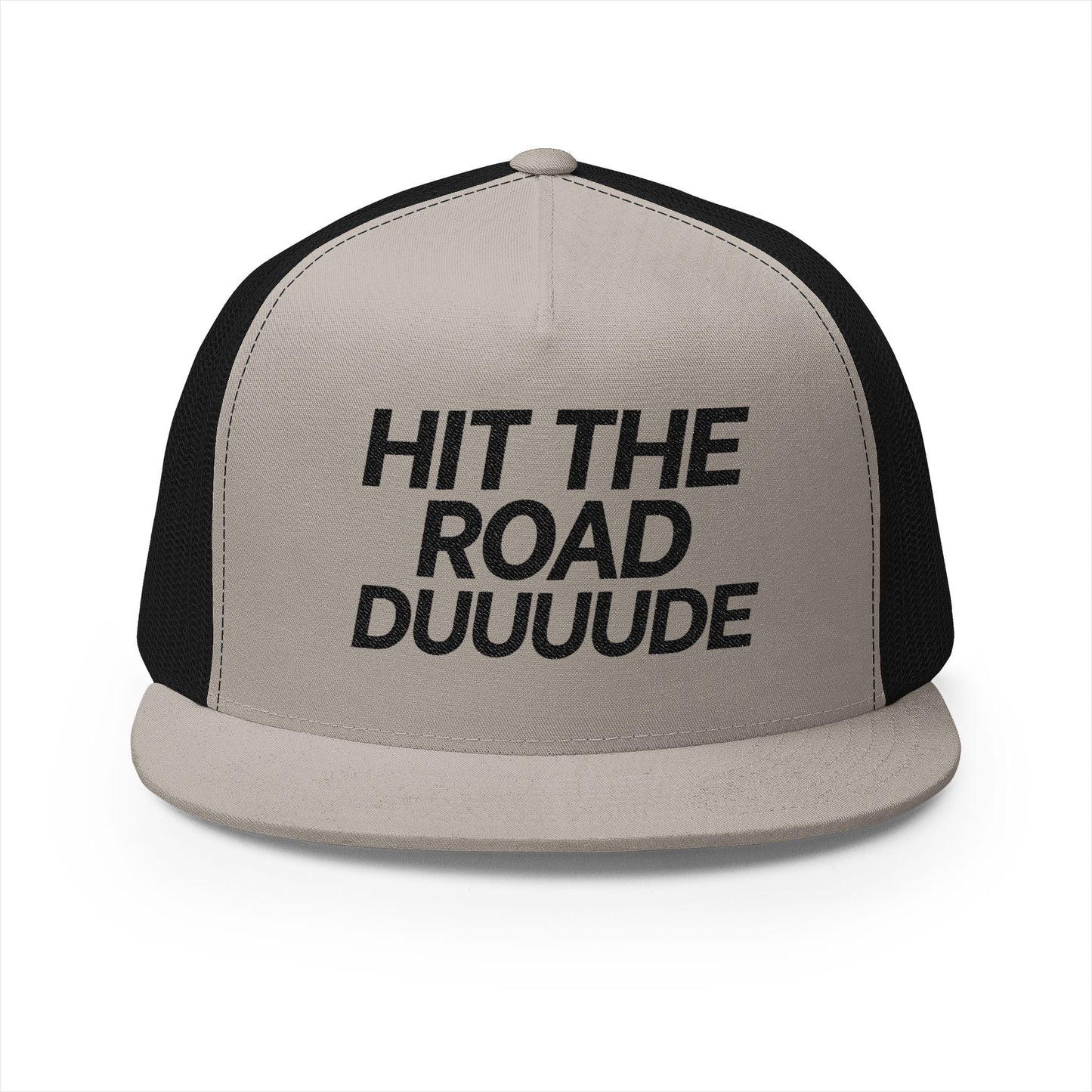 Hit The Road Dude 5 Panel Trucker Cap (Embroidery)