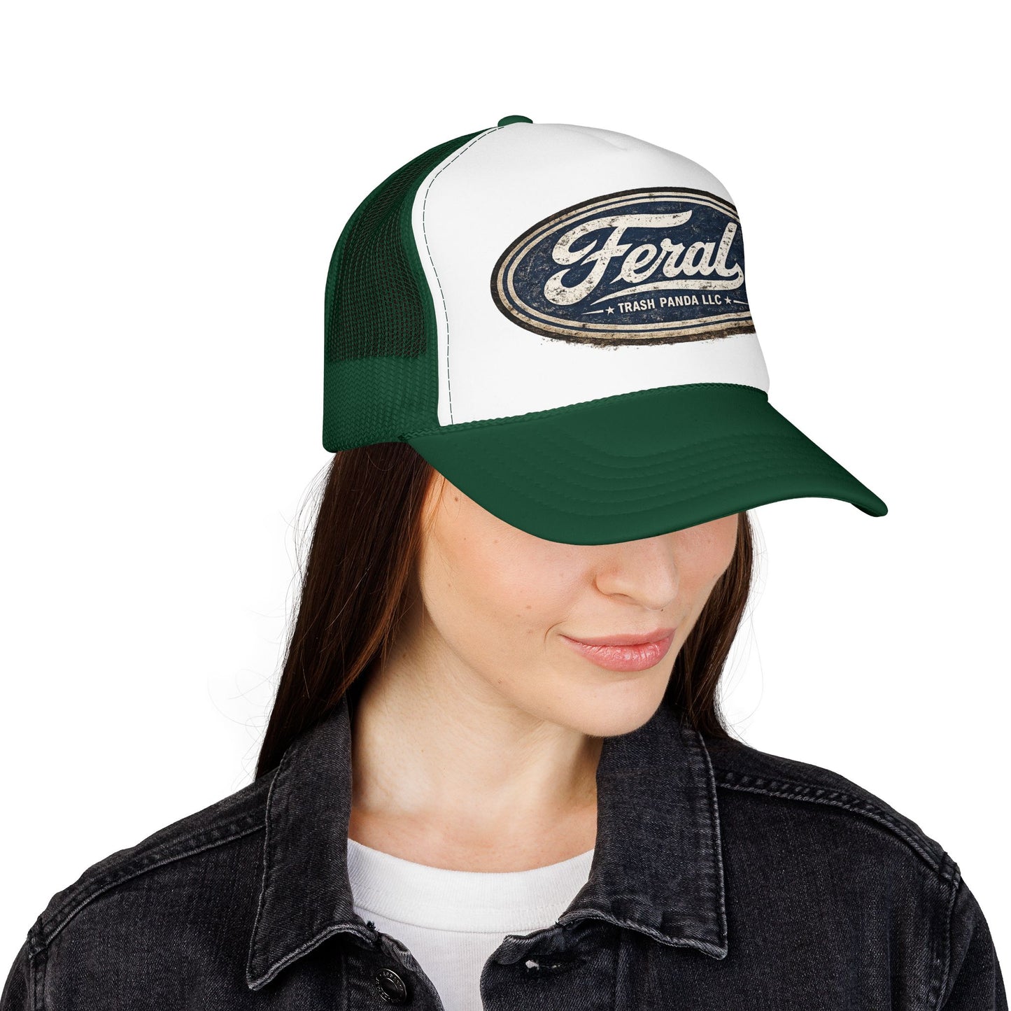 Feral Blue Oval Foam Trucker Hat (Printed)