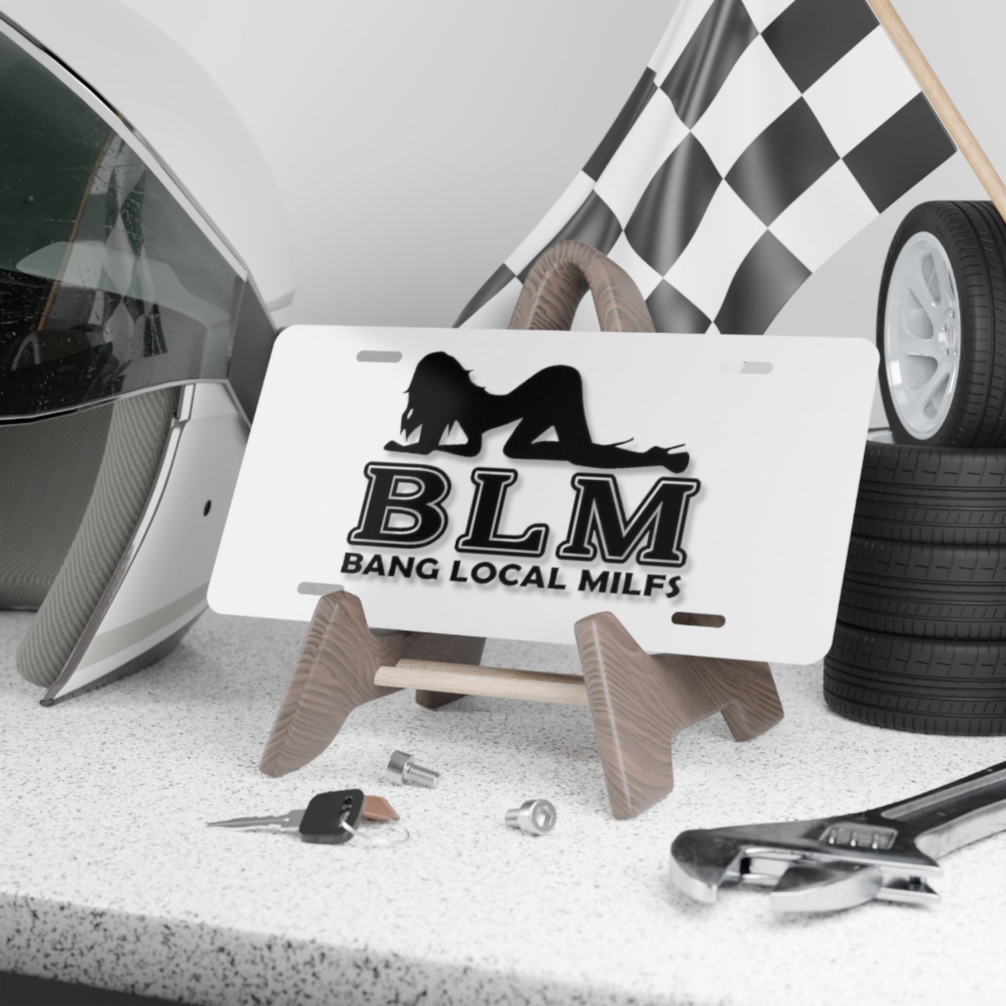 BLM White Vanity Plate