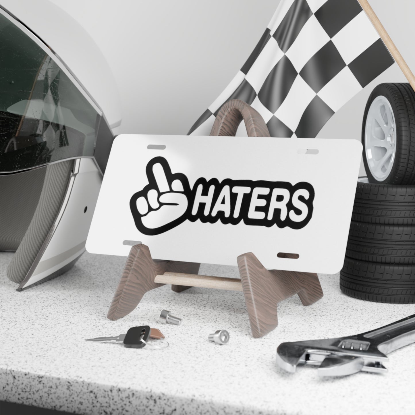 F Haters White Vanity Plate