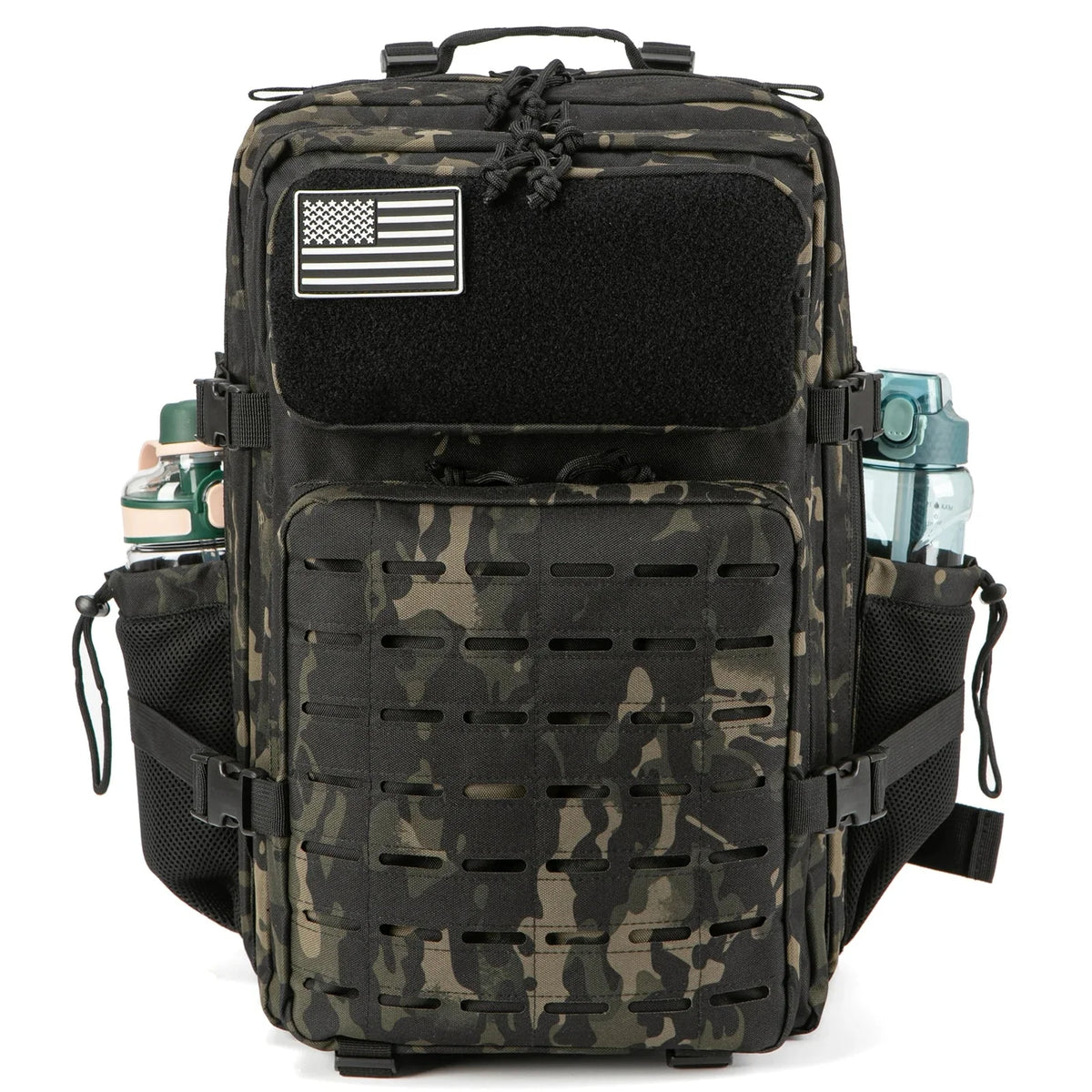 45L Tactical Backpack survival Bag Hunting MOLLE Backpack GYM For Men EDC Outdoor Hiking Rucksack Witch Bottle Holder