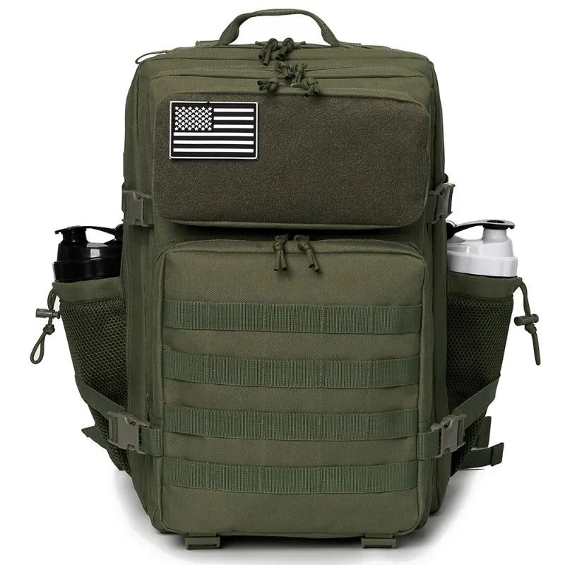 45L Tactical Backpack survival Bag Hunting MOLLE Backpack GYM For Men EDC Outdoor Hiking Rucksack Witch Bottle Holder