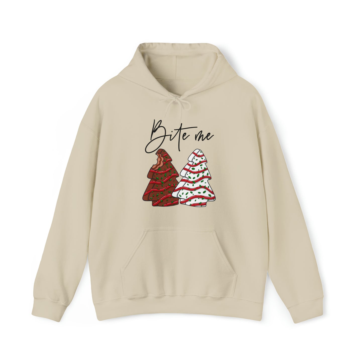 Bite Me Christmas Tree Cake 2.0 Unisex Heavy Blend™ Hooded Sweatshirt