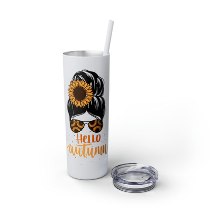 Hello Autumn Skinny Tumbler with Straw, 20oz