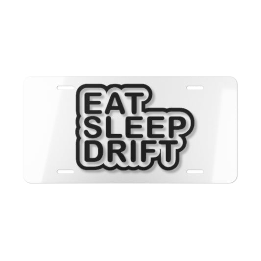 Eat Sleep Drift White Vanity Plate