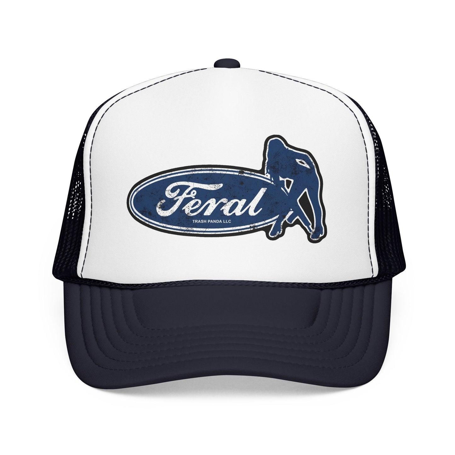 Feral Blue Oval Foam Trucker Hat (Printed)