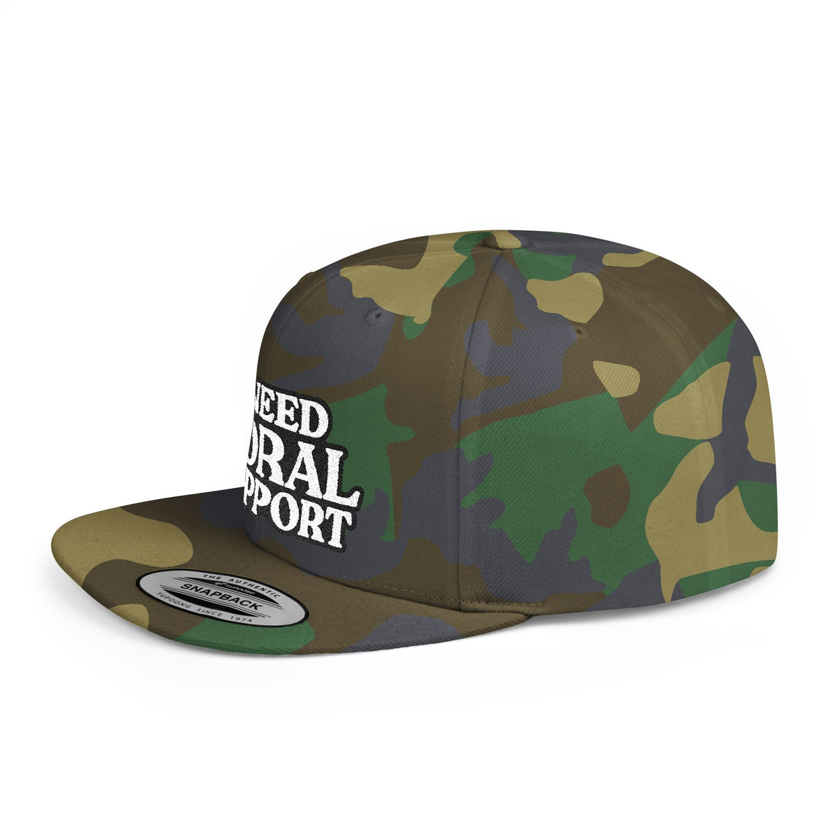 I Need Moral Support Flat Bill Snapback (Embroidery)