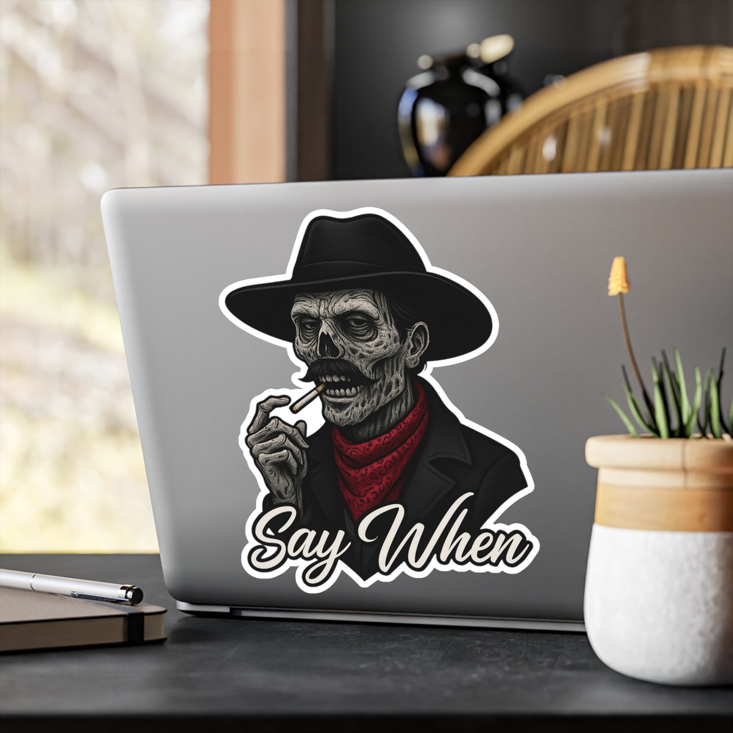 Say When Doc Holiday Zombie Tombstone Quote Western Vinyl Decal