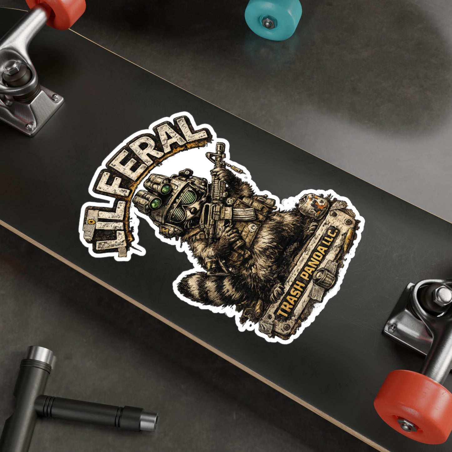 Lil Feral Raccoon Vinyl Decal