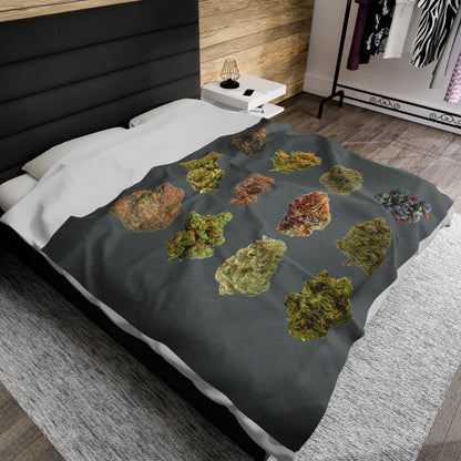 Weed Nugs Velveteen Plush Blanket