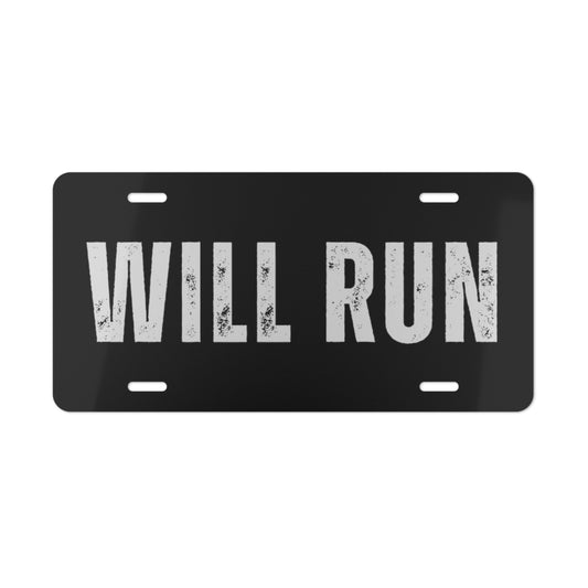 Will Run Vanity Plate