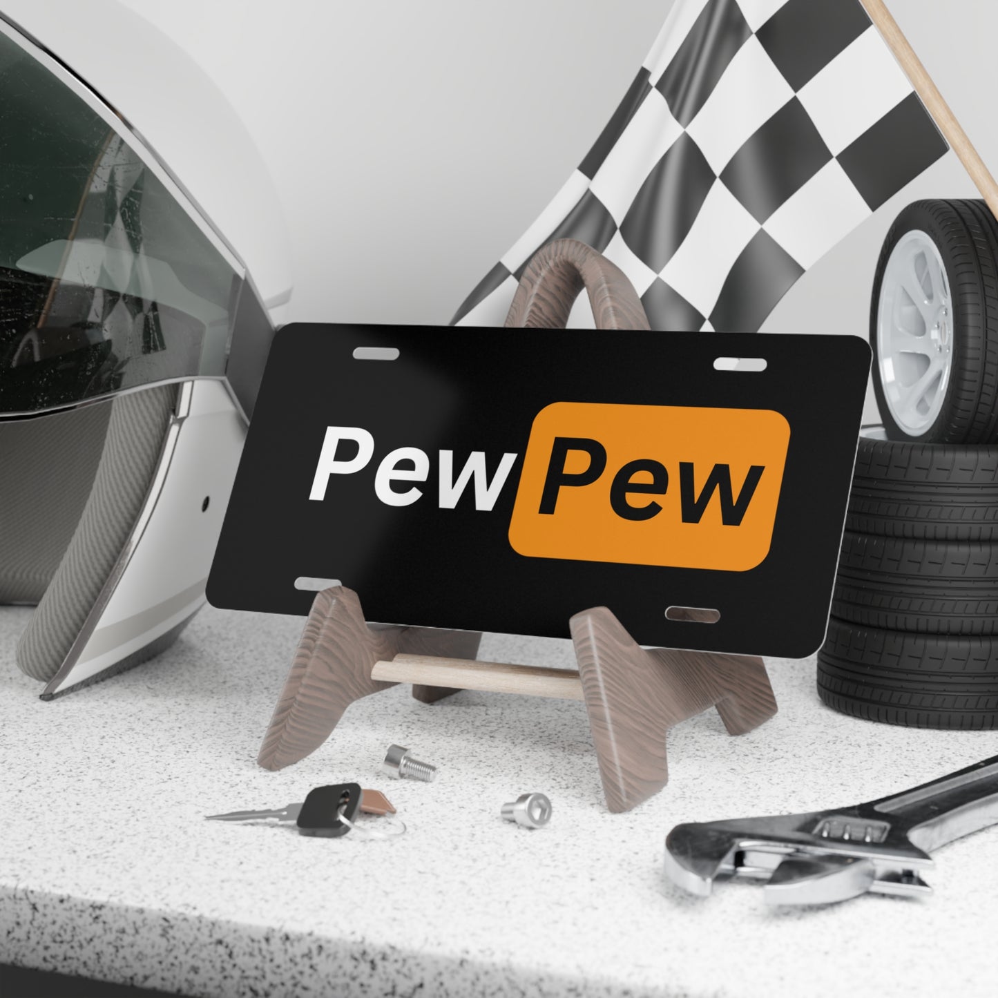 Pew Pew Hub Vanity Plate