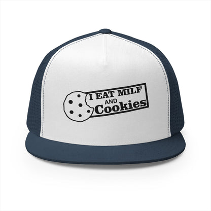I Eat Milf & Cookies 5 Panel Trucker Cap (Embroidery)