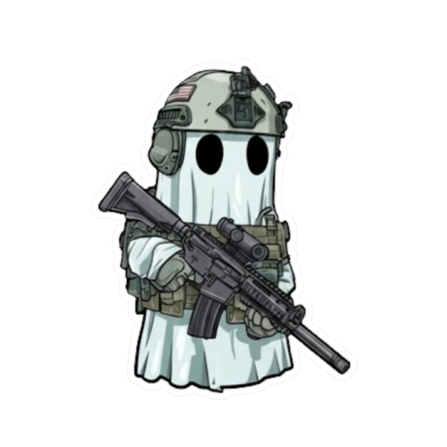 Cartoon Ghost - Tactical Gear Vinyl Decals