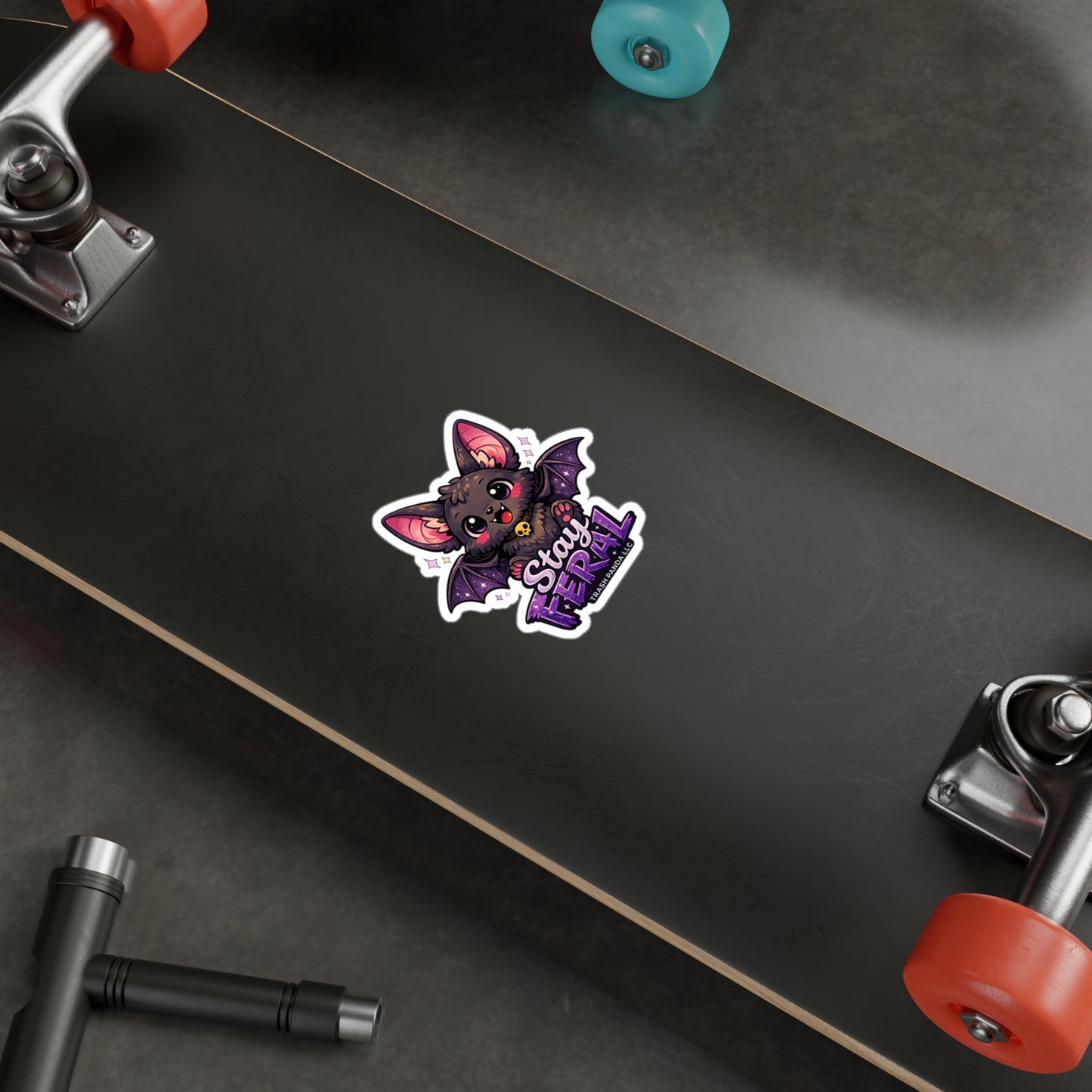 Stay Feral Cute Bat Vinyl Decal