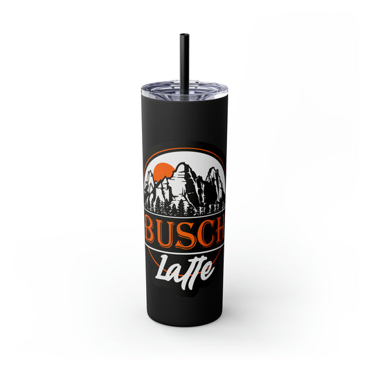 Busch Latte Orange Logo Skinny Tumbler with Straw, 20oz