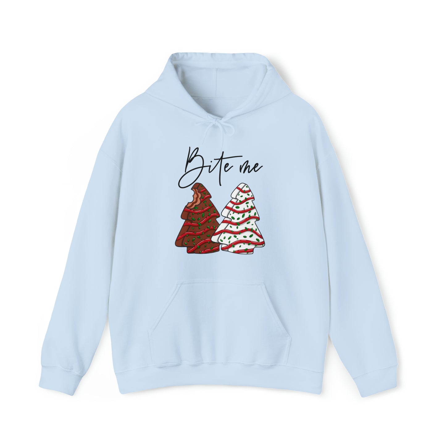 Bite Me Christmas Tree Cake 2.0 Unisex Heavy Blend™ Hooded Sweatshirt