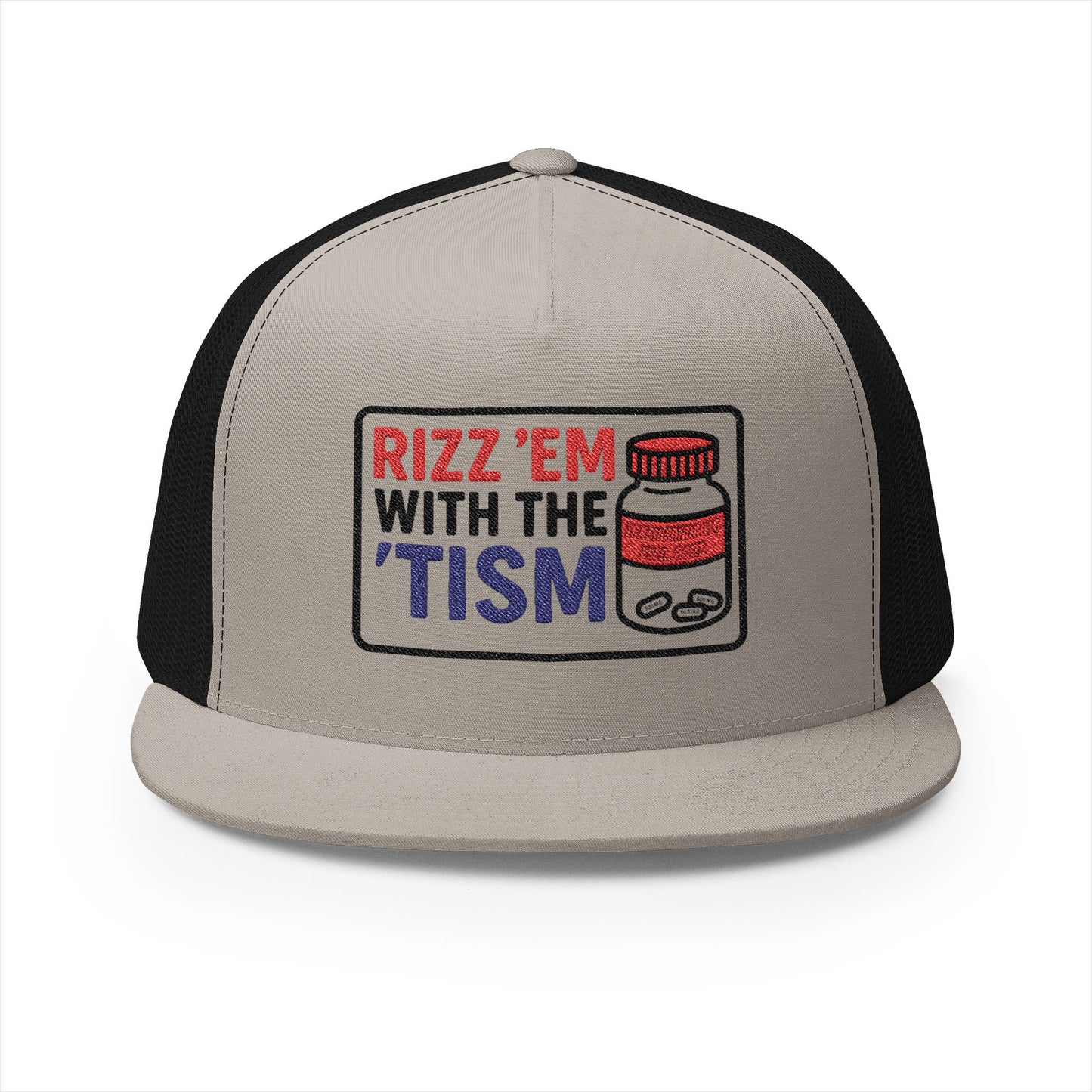 Rizz Em With The Tism (Tynl) 5 Panel Trucker Cap (Embroidery)