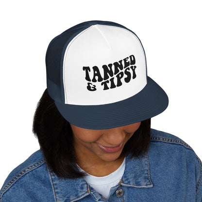 Tanned & Tipsy 5 Panel Trucker Cap (Embroidery)