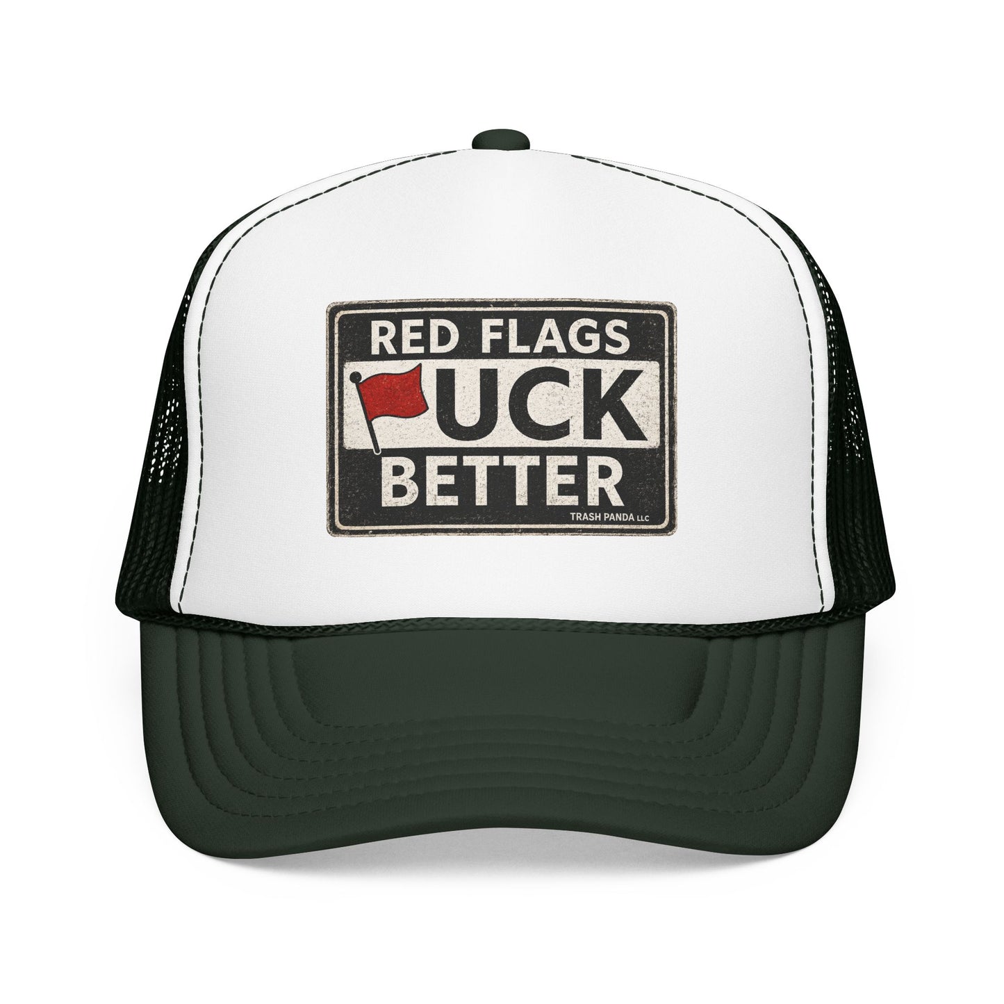 Red Flags F Better Foam Trucker Hat (Printed)