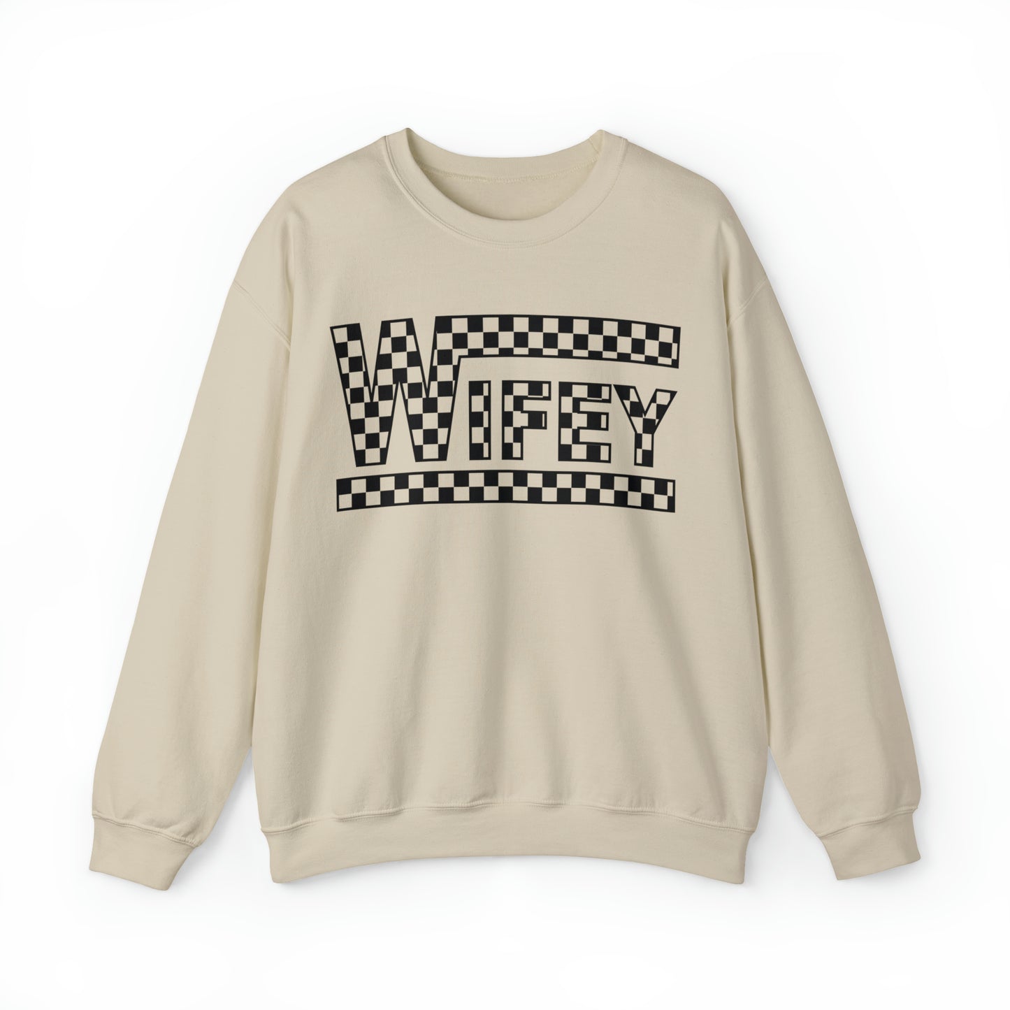 Checkered Wifey Unisex Heavy Blend™ Crewneck Sweatshirt