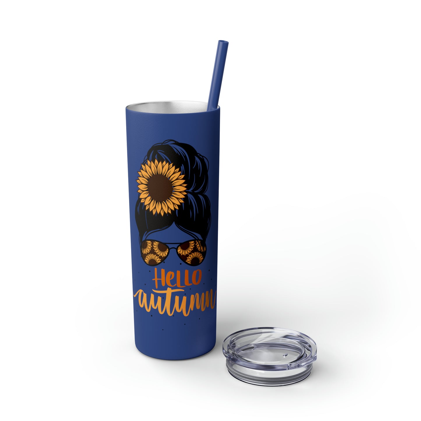 Hello Autumn Skinny Tumbler with Straw, 20oz