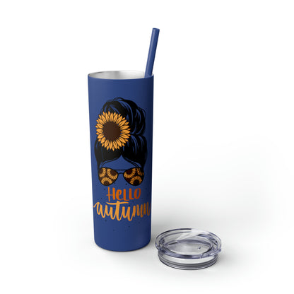 Hello Autumn Skinny Tumbler with Straw, 20oz