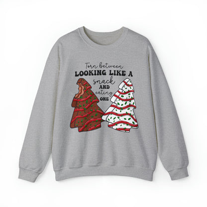 Looking Like A Snack Christmas Tree Cake Sweatshirt Unisex Heavy Blend™ Crewneck Sweatshirt