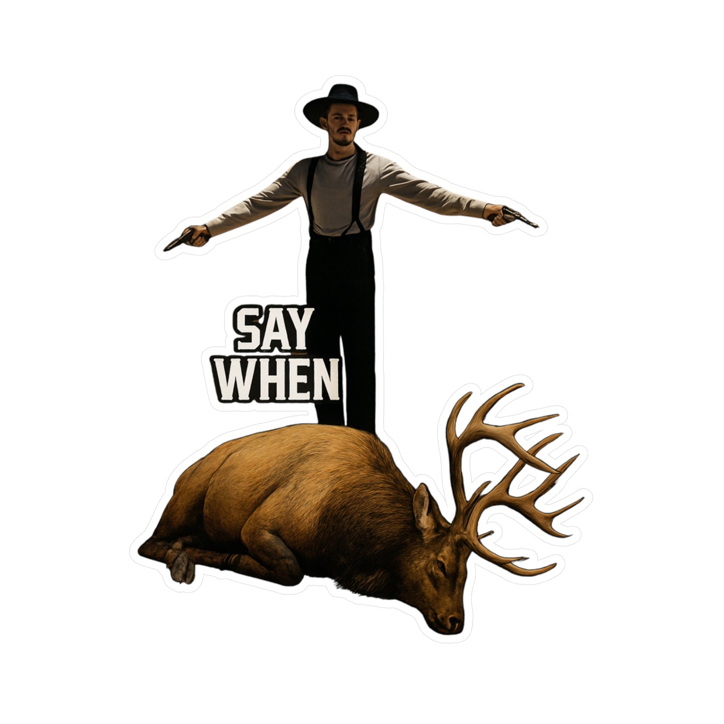 Say When Doc Holiday Elk Vinyl Decal