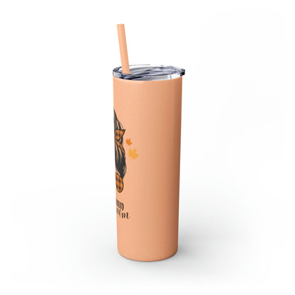 Autumn Mom Skinny Tumbler with Straw, 20oz