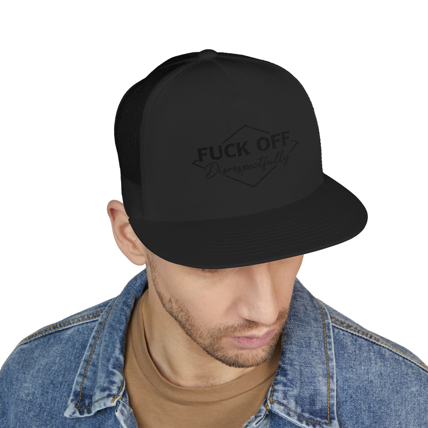 F*CK OFF 5 Panel Trucker Cap (Embroidery)